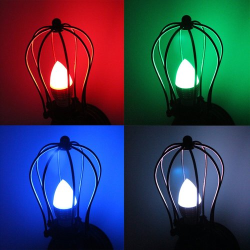 LJY E12 3W RGB Color Changing Remote Control Candle Lamps